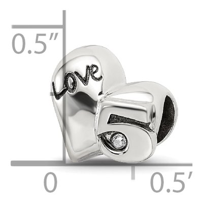 Sterling Silver Crystal 5th Anniversary Bead – view 5