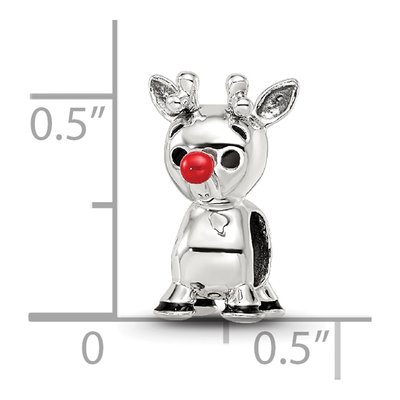 Sterling Silver Red Enamel Rudolph Bead – view 4