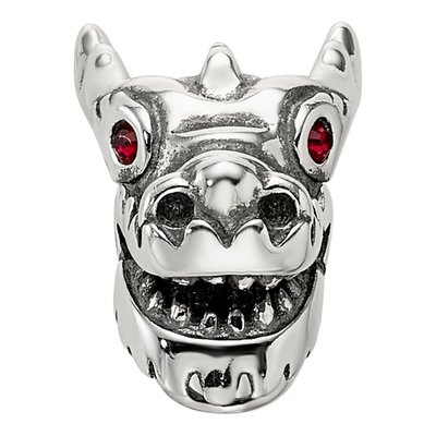 Sterling Silver Crystal Dragon Bead – view 4