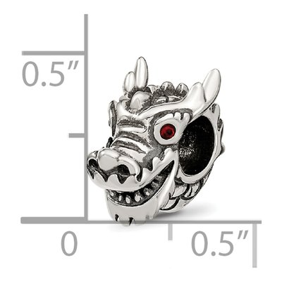 Sterling Silver Crystal Dragon Bead – view 5