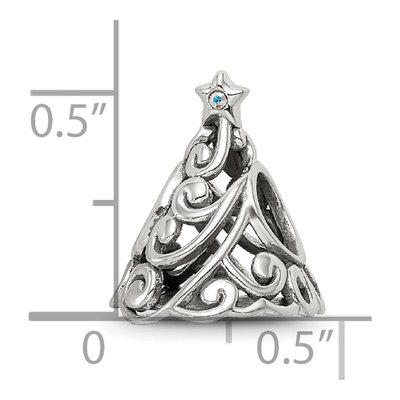 Sterling Silver Crystal Christmas Tree Bead – view 5