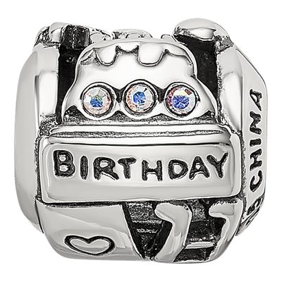 Sterling Silver Crystal Birthday Collage Bead – view 4