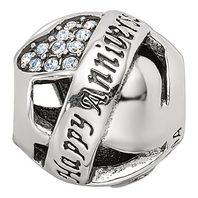 Sterling Silver Crystal Anniversary Bead – view 4