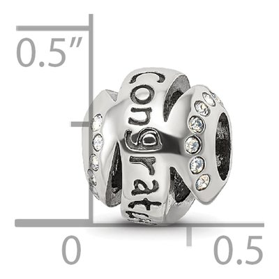 Sterling Silver Crystal Congratulations Bead – view 5