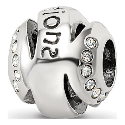 Sterling Silver Crystal Congratulations Bead – view 7