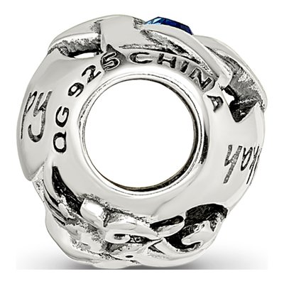 Sterling Silver Crystal Happy Hanukkah Bead – view 3