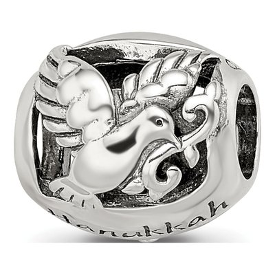 Sterling Silver Crystal Happy Hanukkah Bead – view 6