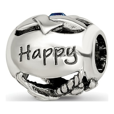 Sterling Silver Crystal Happy Hanukkah Bead – view 7