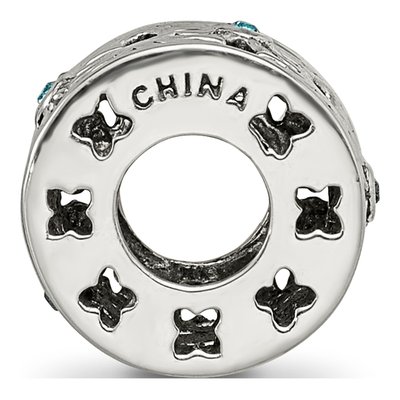 Sterling Silver Moroccan Lattice Crystal Bead – view 3
