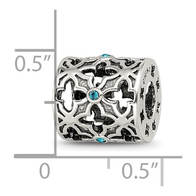 Sterling Silver Moroccan Lattice Crystal Bead – view 5