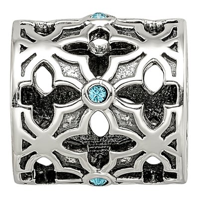 Sterling Silver Moroccan Lattice Crystal Bead – view 6