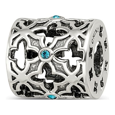 Sterling Silver Moroccan Lattice Crystal Bead