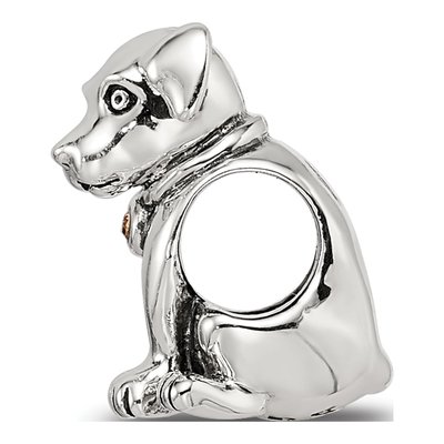 Sterling Silver Crystal Puppy Bead – view 3