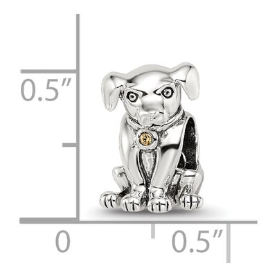 Sterling Silver Crystal Puppy Bead – view 5