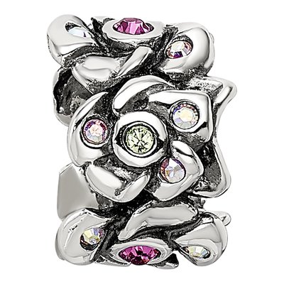 Sterling Silver Cherry Blossom Crystal Bead – view 4