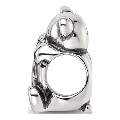 Sterling Silver Teddy Bear Crystal Bead – view 3