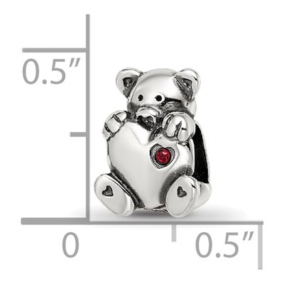 Sterling Silver Teddy Bear Crystal Bead – view 4