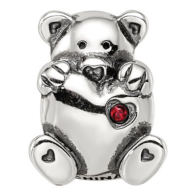 Sterling Silver Teddy Bear Crystal Bead – view 5