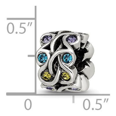 Sterling Silver Crystal Mandala Bead – view 5