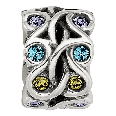 Sterling Silver Crystal Mandala Bead – view 6