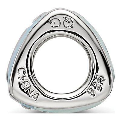 Sterling Silver Blue Enamel Baby Footprint Bead – view 3