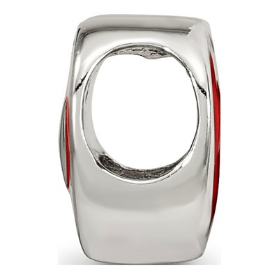 Sterling Silver Red Enamel LOVE Heart Bead – view 3