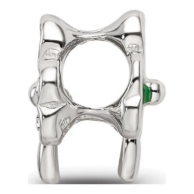 Sterling Silver Crystal Shamrock Bead – view 3