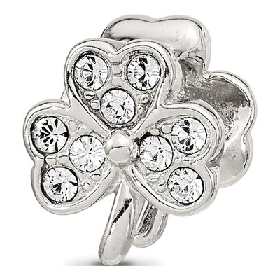 Sterling Silver Crystal Shamrock Bead
