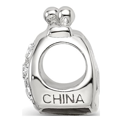 Sterling Silver Enamel Crystal Purse Bead – view 3