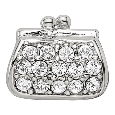 Sterling Silver Enamel Crystal Purse Bead – view 4