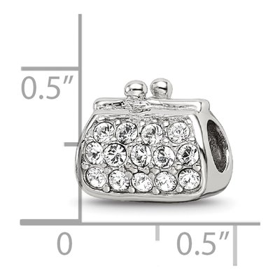 Sterling Silver Enamel Crystal Purse Bead – view 5