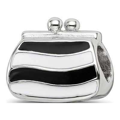 Sterling Silver Enamel Crystal Purse Bead – view 6