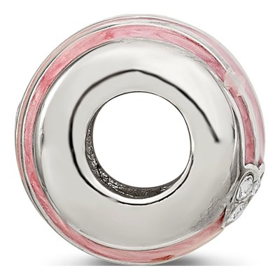 Sterling Silver Crystal Enamel Hearts Bead – view 3