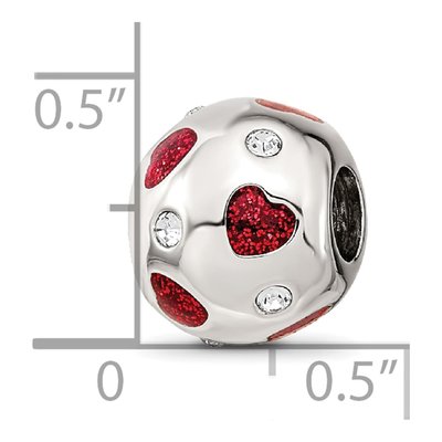 Sterling Silver Crystal Heart Bead – view 4