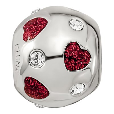 Sterling Silver Crystal Heart Bead – view 5