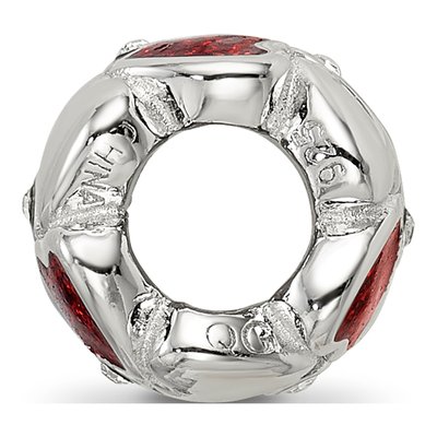 Sterling Silver Crystal Enamel Hearts Bead – view 3