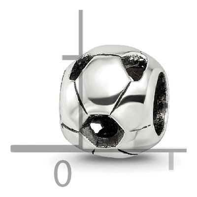 Sterling Silver Soccer Ball Bead – view 6