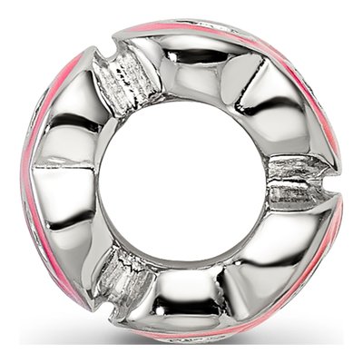 Sterling Silver Pink Enamel Bead – view 3