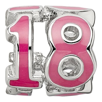 Sterling Silver Pink Enamel Bead – view 4