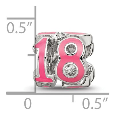 Sterling Silver Pink Enamel Bead – view 5