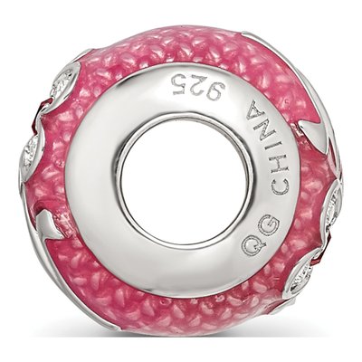 Sterling Silver Crystal Enamel Flower Bead – view 3