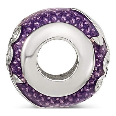 Sterling Silver Crystal Enamel Flower Bead – view 3