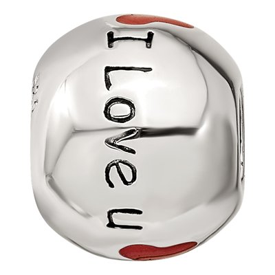 Sterling Silver I LOVE Enamel Bead – view 4