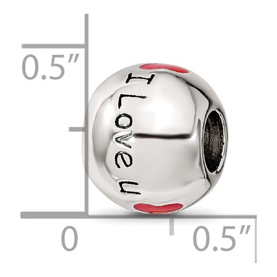 Sterling Silver I LOVE Enamel Bead – view 5