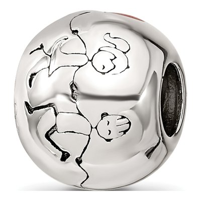 Sterling Silver I LOVE Enamel Bead – view 6