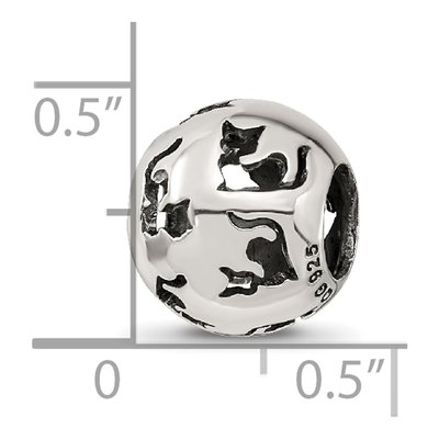 Sterling Silver Cutout Cat Bead – view 5
