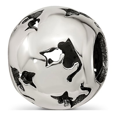 Sterling Silver Cutout Cat Bead – view 6