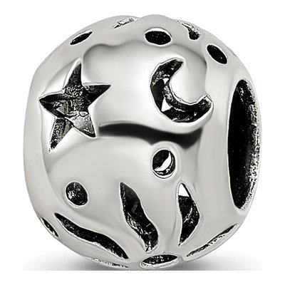 Sterling Silver Sun Moon Stars Bead