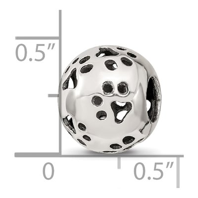 Sterling Silver Cutout Paw Print Bead – view 4
