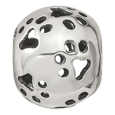Sterling Silver Cutout Paw Print Bead – view 5